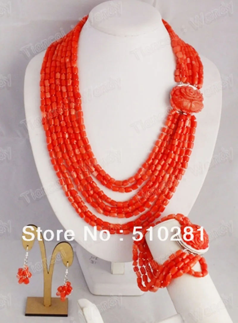 

2019-5-21-907# Fashion Coral Jewelry Set ,African bride wedding necklace