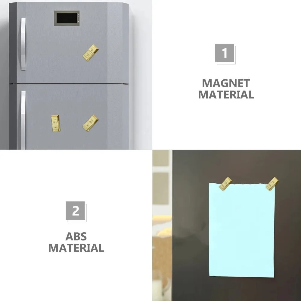 

1/2PCS Simulation Gold Gold Fridge Magnets Plastic Glittering Gold Refrigerator Magnets Durable Magnetic Holders