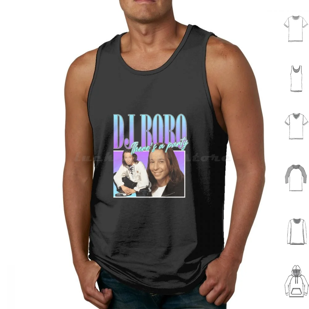 Dj Bobo 90s Style Eurodance Tank Tops Vest Sleeveless Dj Bobo 90s Style Eurodance Party