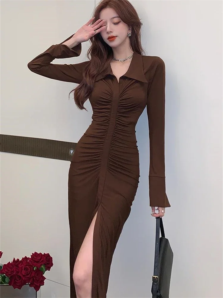 

Women Dress Long Maxi Oversize Vestidos Elastic Bodycon Womens Dresses Spring Evening Female Vintage Sexy Slim Skinny Winter