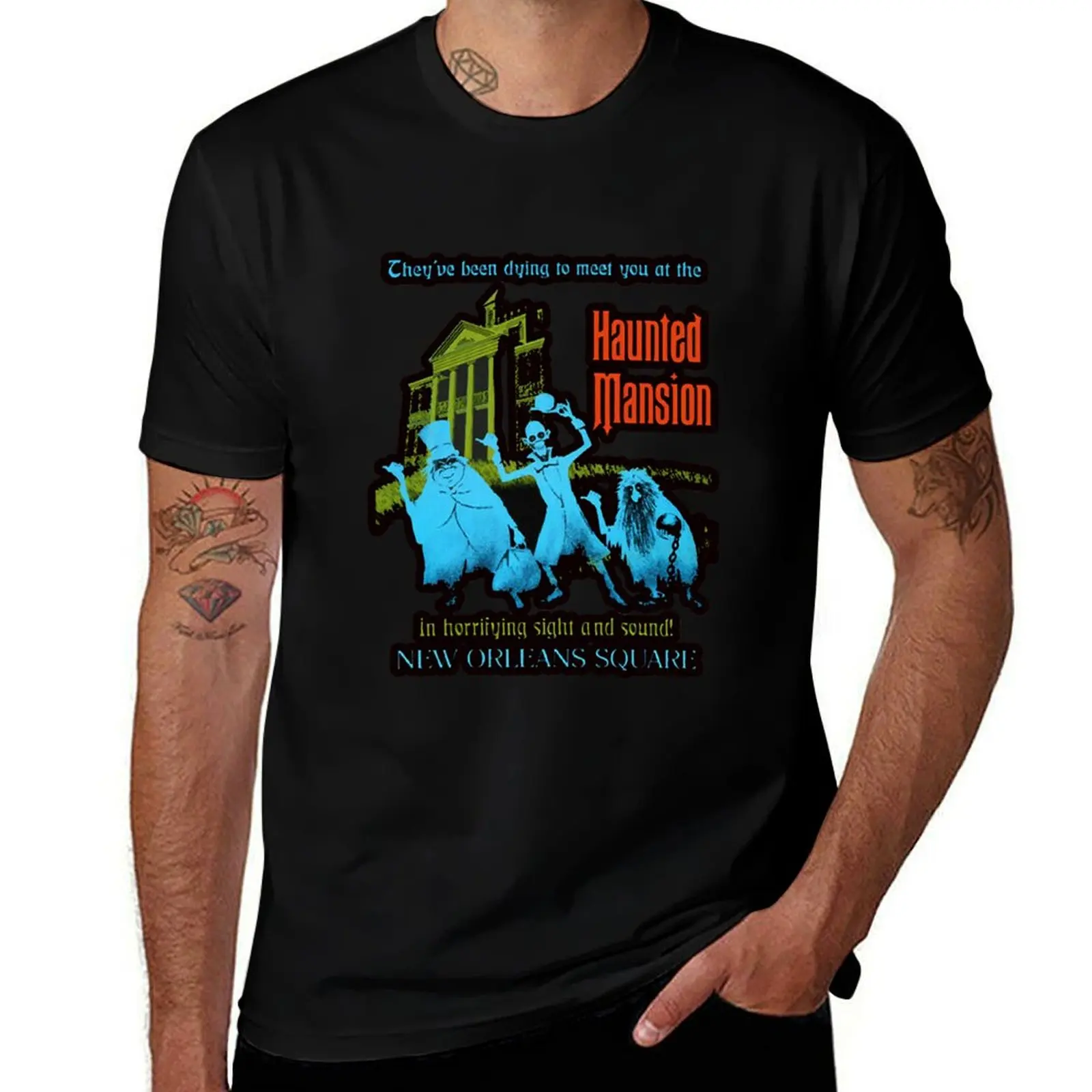 Retro Vintage The Haunted Mansion Hat Box Halloween ShirtCute Graphic Gift T-Shirt Simple Graphic