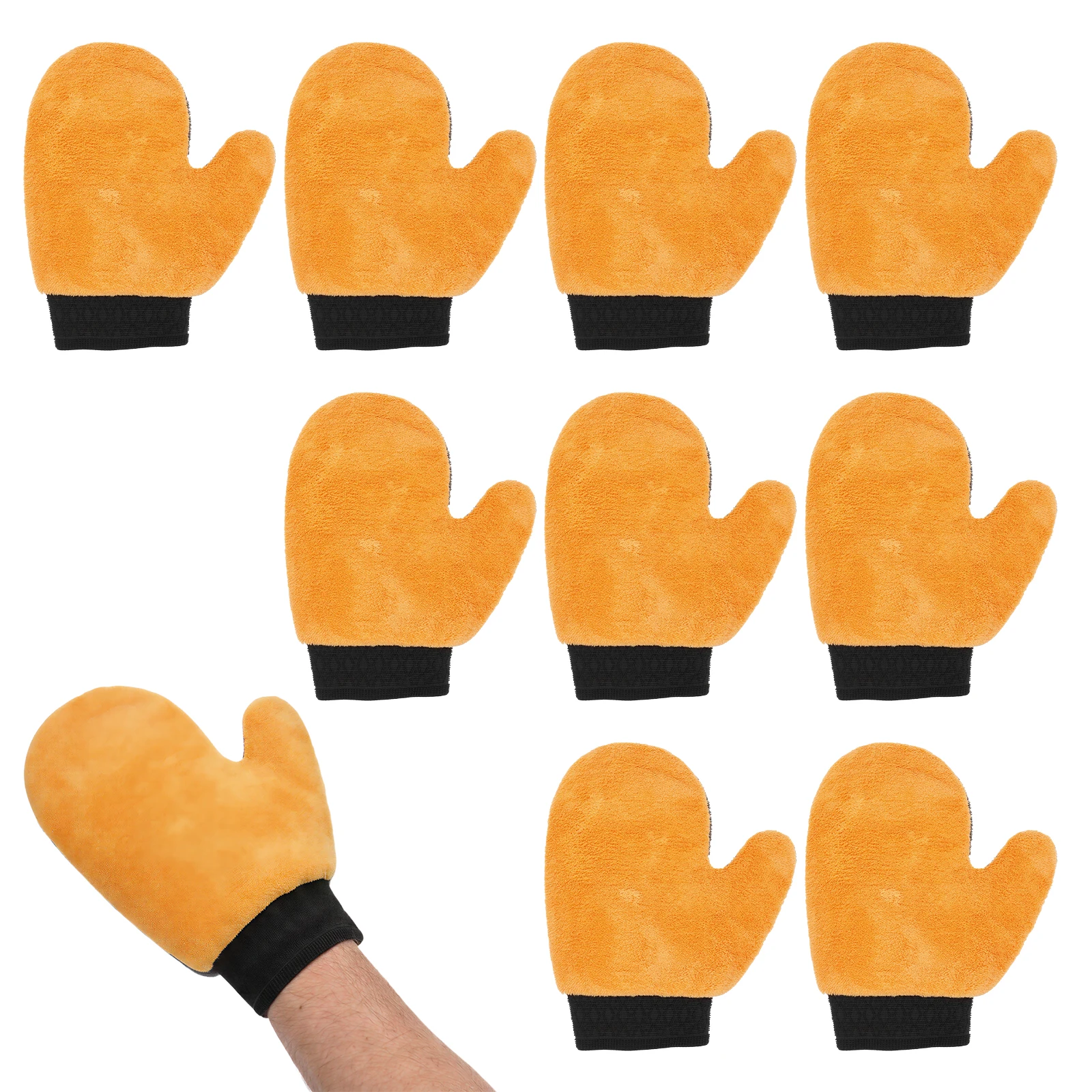 10Pcs Car Wash Glove Double-Faced Coral Fleece Auto Cleaning Mitt Gloves Car Window Door Glass Paint Cleaner Care Products