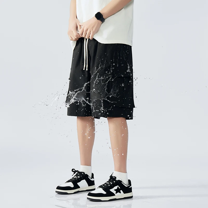 New Fashion Men'S Summer Loose Trendy Versatile And Handsome Sports 5-Point Trousers Youth Breathable Casual Work Shorts Pants