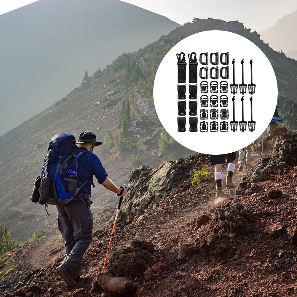 32個の丈夫なd型カラビナクリップ、旅行、サイクリング、トレッキング、釣り、キャンプ用の吊り下げバックル、キーホルダーアクセサリーギア