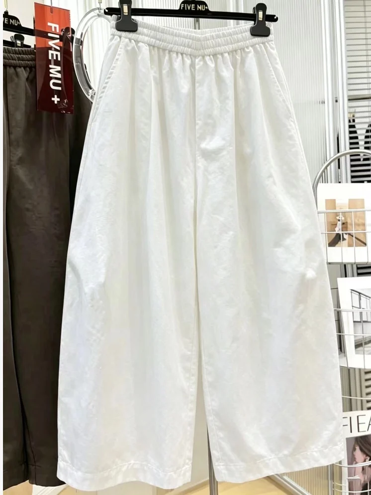 High Waist Black Korean Style Minimalist Knife Pants Summer 2026 Trendy Three-Dimensional Stiff Quick Dry Lazy Slim Balloon P...