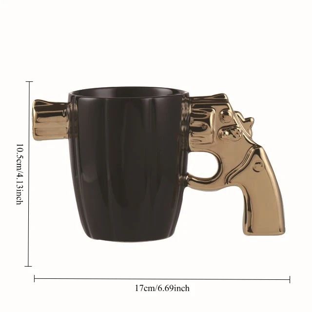 

Creative Funny 3D Revolver Gun Shaped Modeling Ceramic Coffee Mug Milk Cup Home Decor Valentine's Day Best Gift