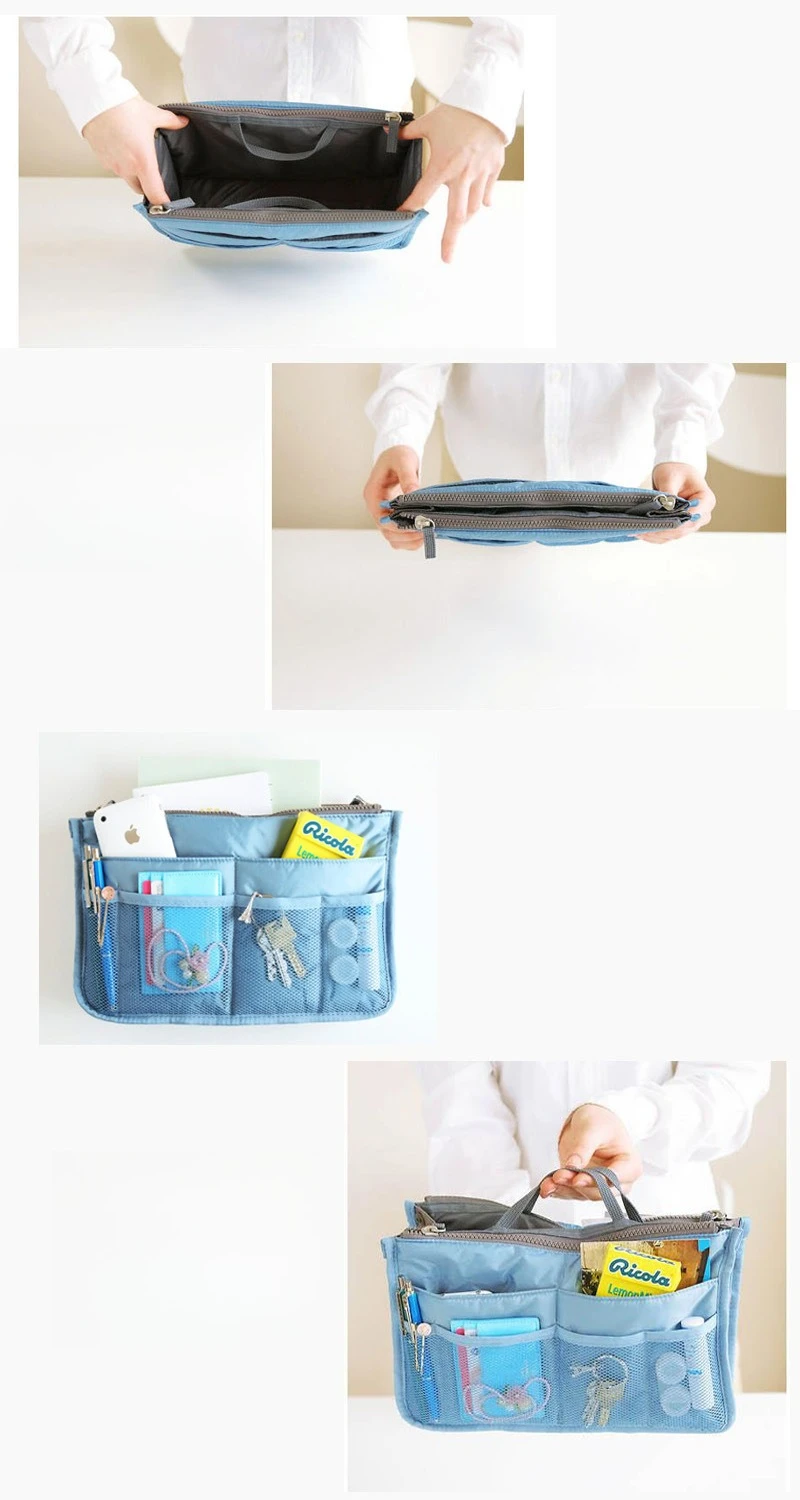 Handtaschen-Organizer, leicht, großes Fassungsvermögen, Geldbörsen-Organizer, Einsatz, Mehrzweck-Aufbewahrungstasche, Handtasche, Tragetasche, Organizer – Detail 11