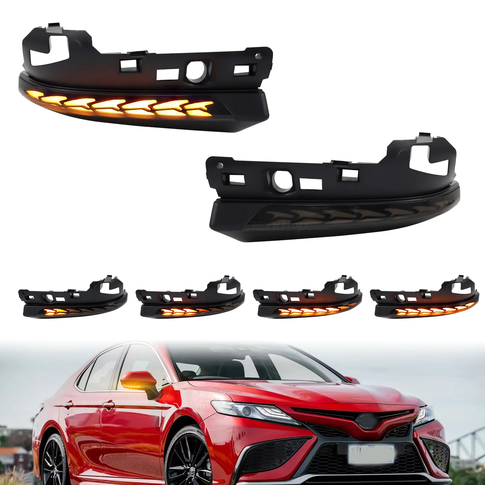 

Светодиодный динамический указатель поворота для бокового зеркала Toyota Camry 2018-2023, CHR, Prius XW50, PHV, Avalon, последовательный мигающий сигнал