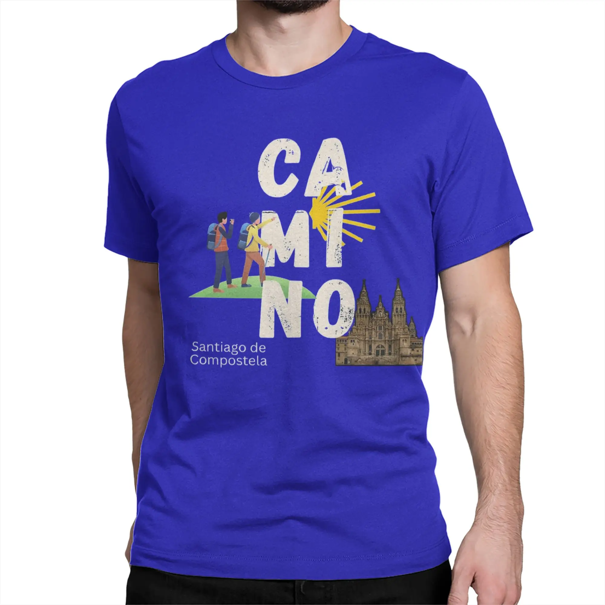 Camino de Santiago de Compostela typography T-Shirt for Men Women O Neck Pure Cotton T Shirts  Short Sleeve Tees Summer Clothing