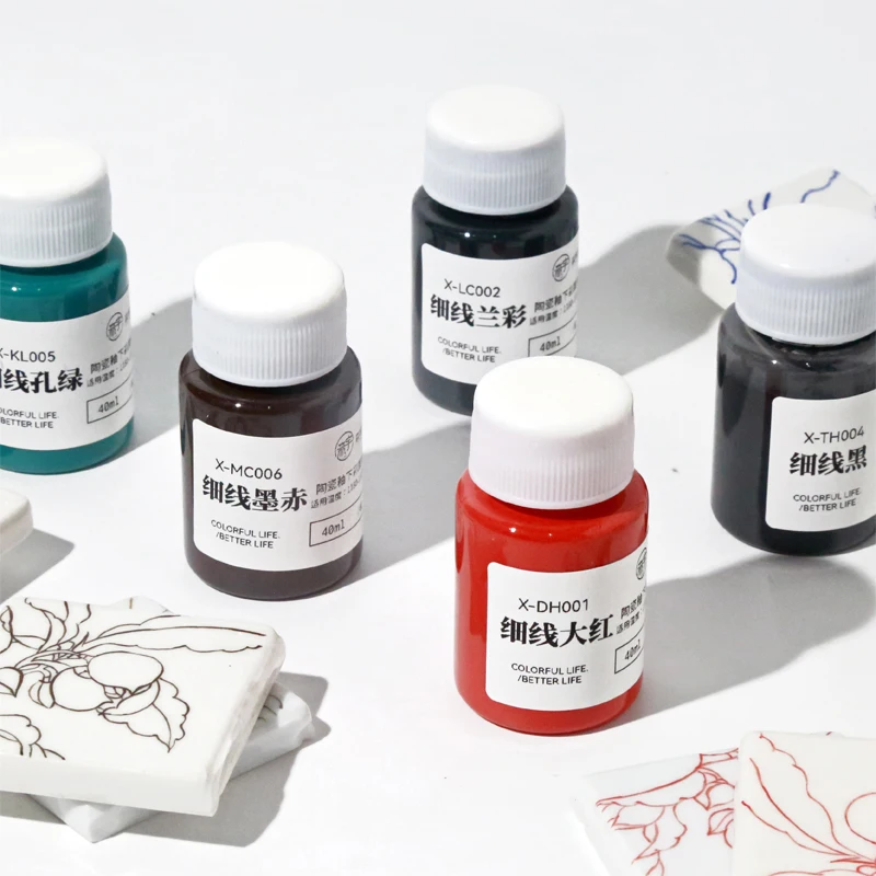 40ML/bottle Ceramic Underglaze Color Thin Line Special Pigment DIY Ceramic Painting Line Drawing Ceramic Pigment Pottery Tools