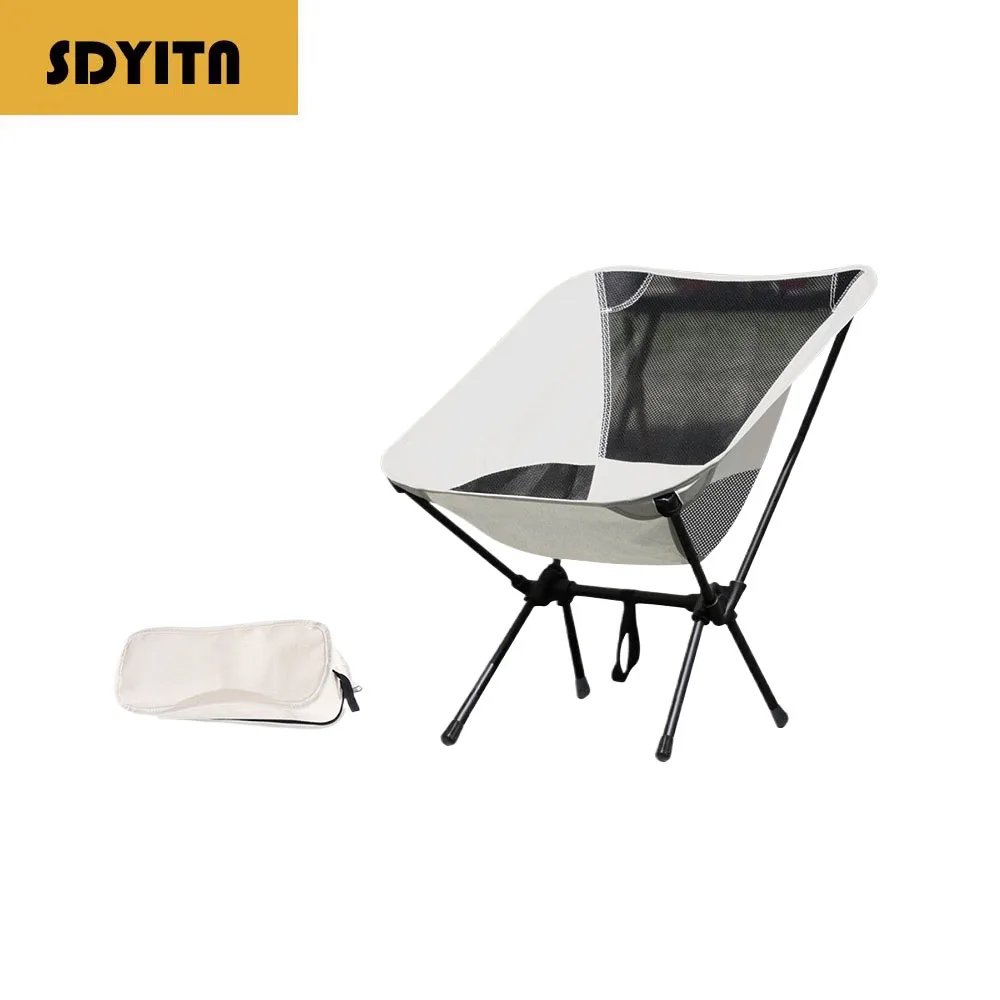 Lightweight Outdoor Fishing Seat with Adjustable Backrest Camping Chair Foldable Chair with Storage Bag