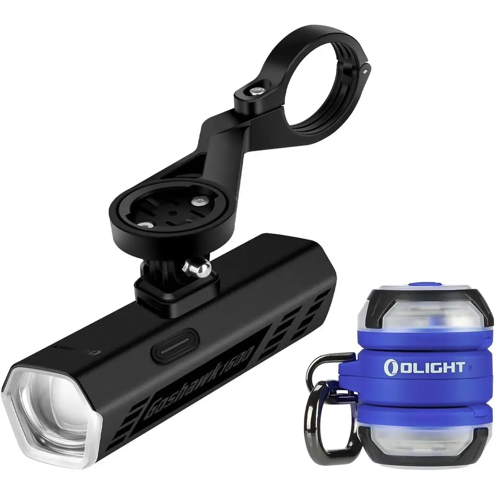 

Комплект перезаряжаемых велосипедных фонарей 1600 люмен с креплением снизу и 2 дополнительными световыми модулями для безопасности