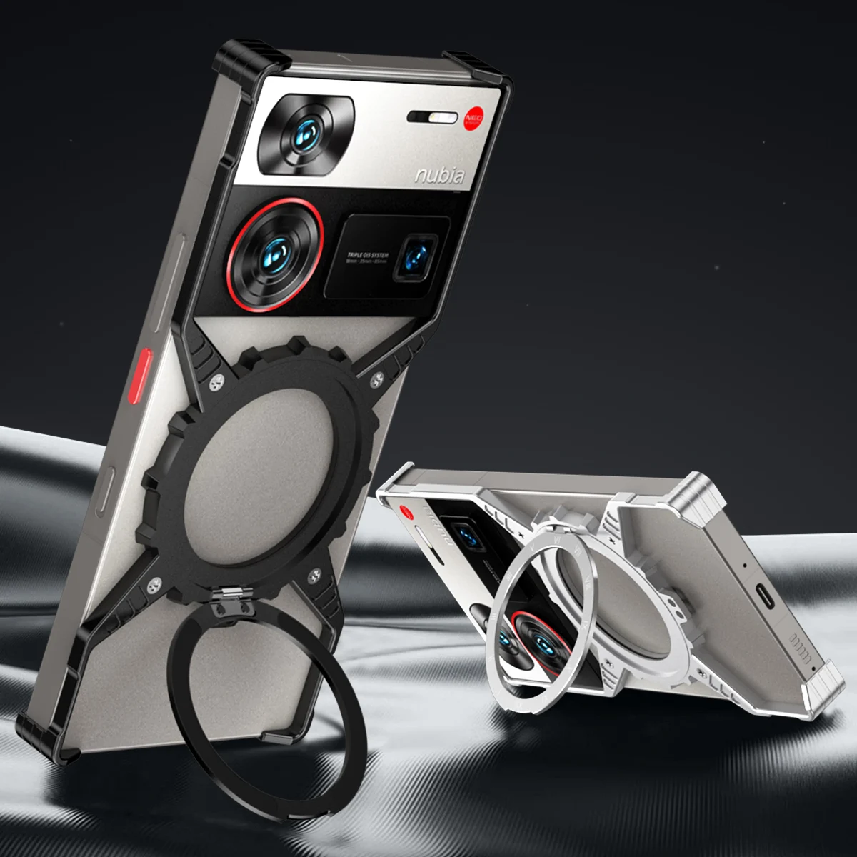 Armure métallique magnétique amovible Type X, étui sans monture pour ZTE Nubia Z60 Ultra leader, housse ultra lumineuse Z70