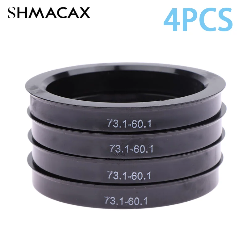 4pcs Car Plastic Wheel Hub Centric Rings Center Bore 66.6-57.1 67.1-60.1 67.1-66.1 73.1-56.1 73.1-56.6 73.1-57.1 73.1-60.1 Black