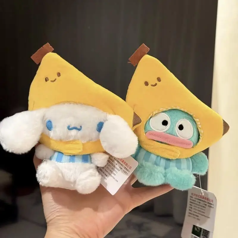 Sanrio Cinnamoroll Hangyodon Banana Head Cover Diy Plush Pendant Doll Car Keychain Decoration Couple Backpack Hanging Toy Gift
