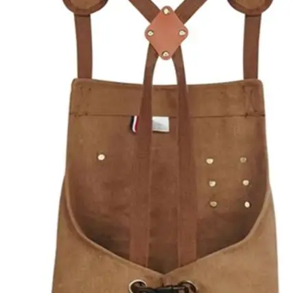 Thick Canvas Work Apron With Adjustable X For Cross Back Straps For Carpentry Gardening Cafe Welding Protective Gear