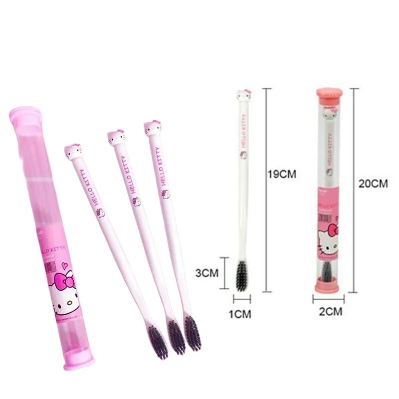 Sanrio Hello Kitty Toothbrush Children\'s Adult Soft Hair Oral Care Toothbrush Portable Toothbrush Dental Deep Cleaning Tooling