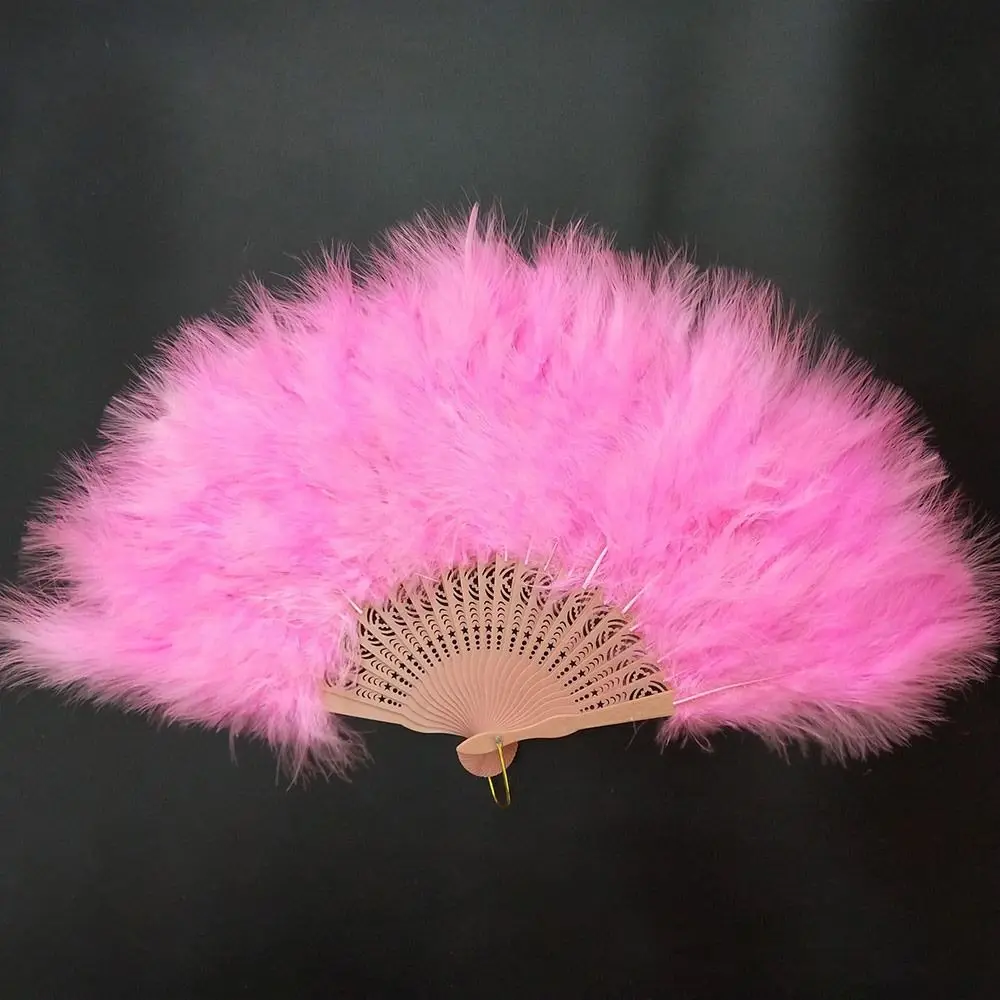 New Crafts Gifts Home Decor Ladies Folding Fan Feather Fans White Hand Fan Handmade Dance Fan
