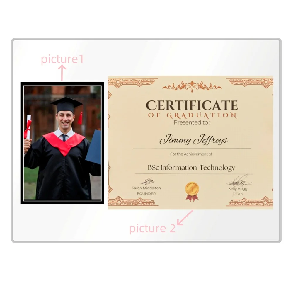 Personalized Graduation Photo Frame Custom Diploma Photo Frames 2024 Graduation Gifts for Classmate Student Wood Picture Frames