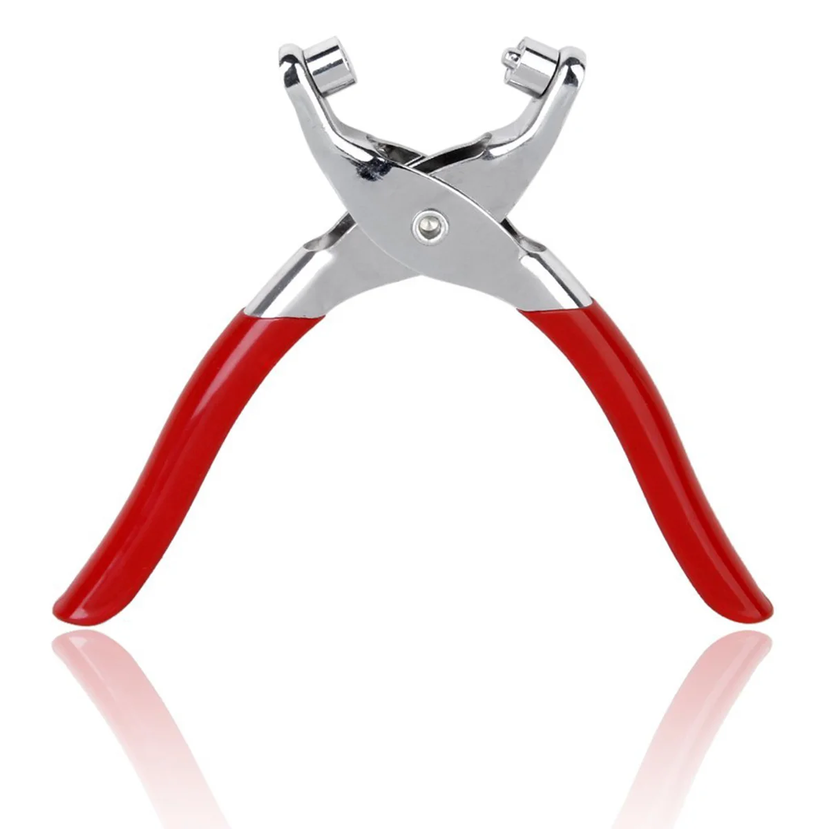 

100Pcs Stainless Steel 4.5mm Eyelets Pliers Red Handle Professional Clamps for Shoes Bags Belts Camping Climbing