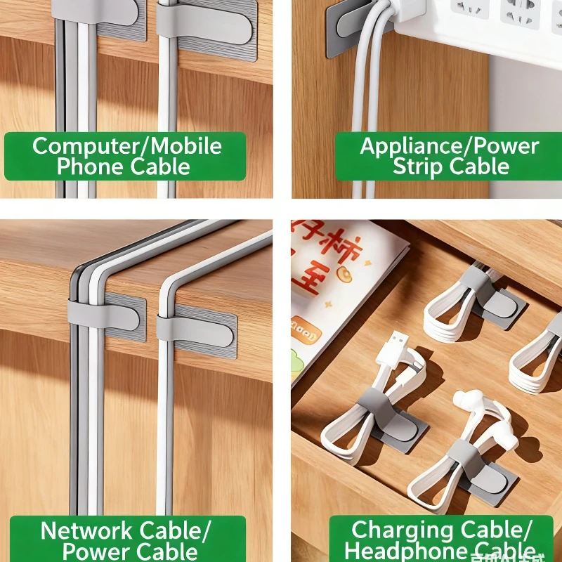 50 wires, snap retainer, self-adhesive wiring, storage artifact, wall cable manager, computer cable snap network cable finishing