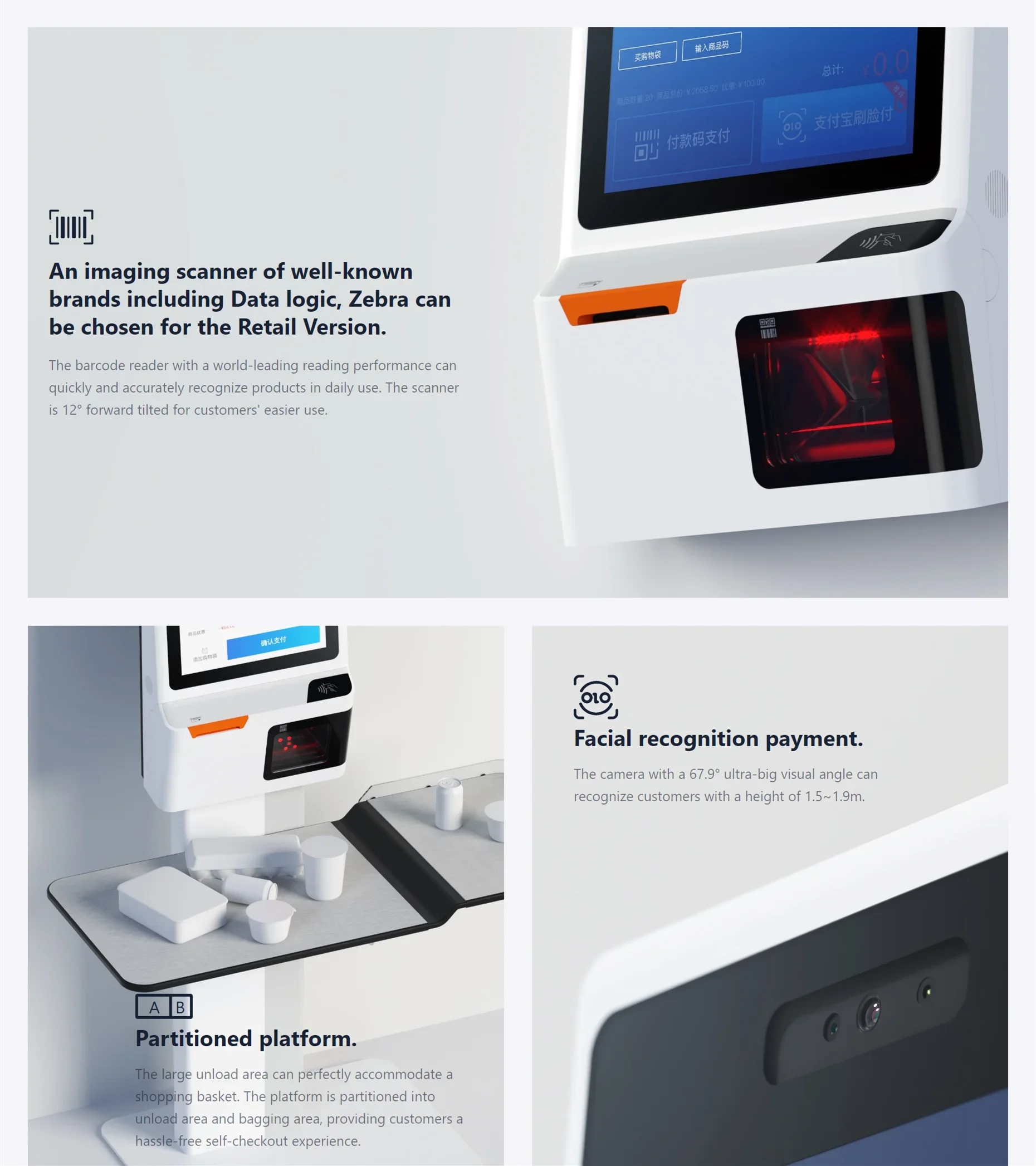 K2 Standing Multi Touch Screen Self Ordering Kiosk Pos Printer Floor Standing Self Service Payment Kiosk For Supermarket