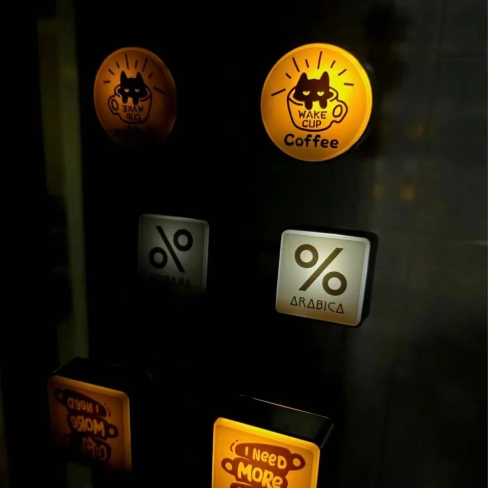 Mini  Coffee Corner Creative Atmosphere Light Sign Fridge Magnet Magnetic Home Miniature Pegboard Coffee Shop Glowing Decoration