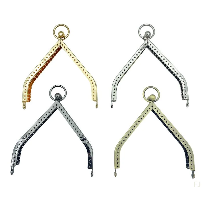 [YU]1Pcs Vintage Coin Purse Metal Clutch Bag Frame 11cm Triangle Purse Frame Kiss Clasp DIY Metal Accessories For Bag Frame