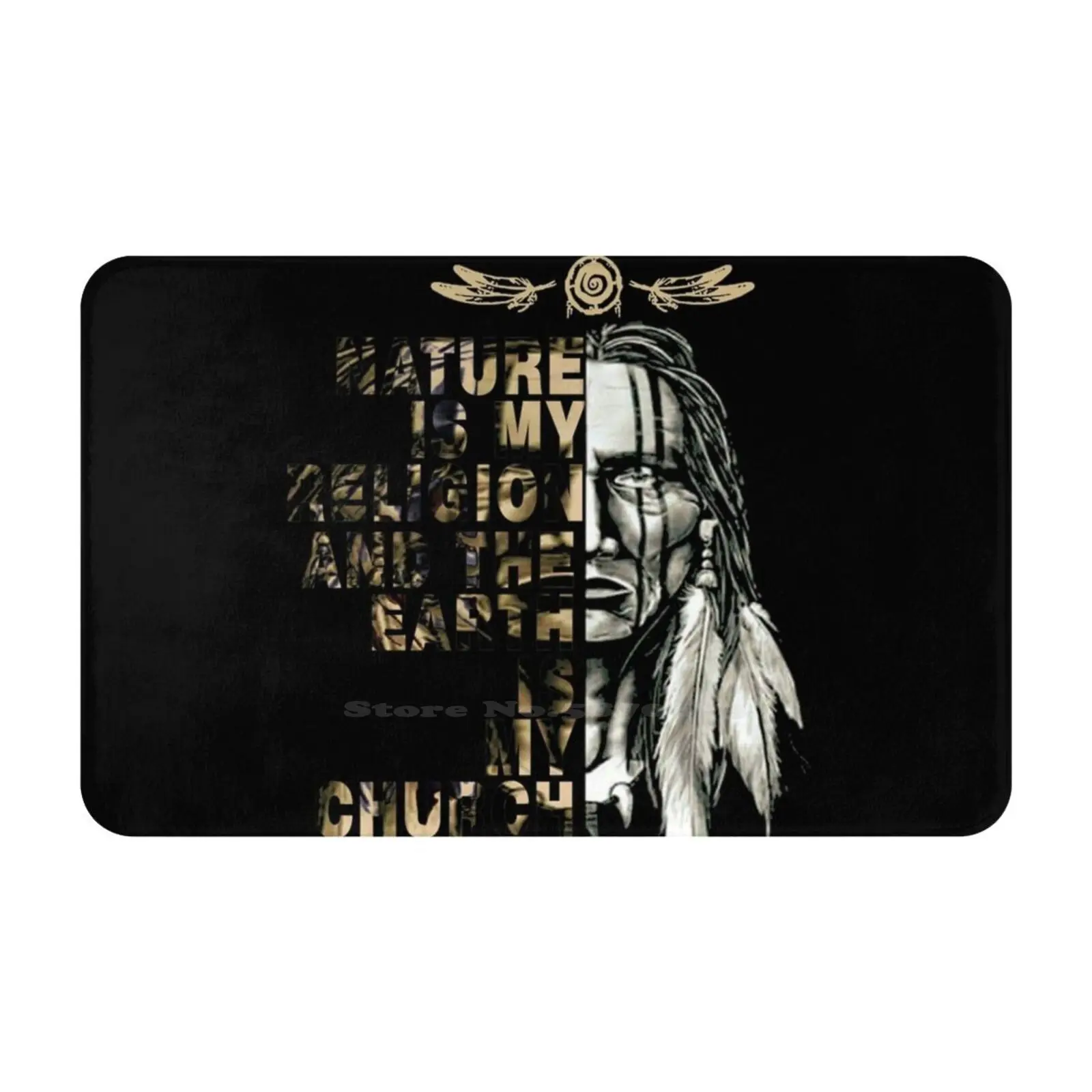 Nature Is My Religion And The Earth Is My Church Soft Cushion Car Home Carpet Door Mat Navajo Apache Aztec Dreamcatcher