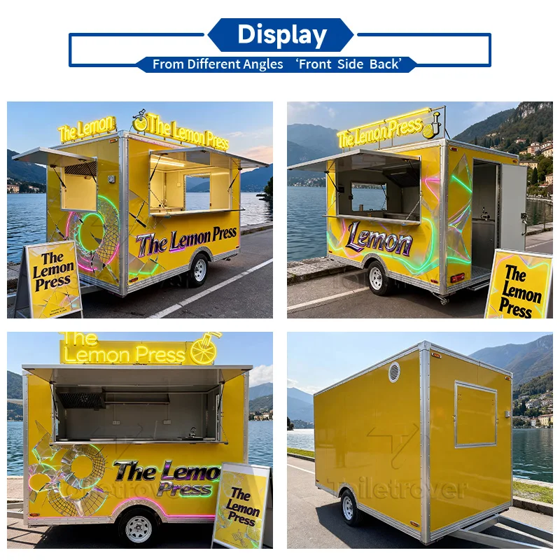 Commercial Remorque Food Truck Ce Waffle Crepe Pancake Mobile Food Trailer Cart Donut Ice Cream Food Trailer with Full Kitchen