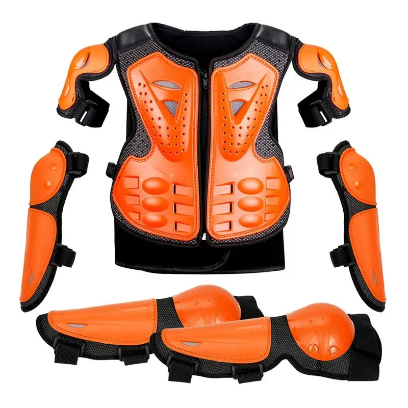 Kids Motorcycle Gear Motorcycle Chest Protector Riding Protective Gear With Knee Elbow Arm Shoulder Protection Pad For Cycling