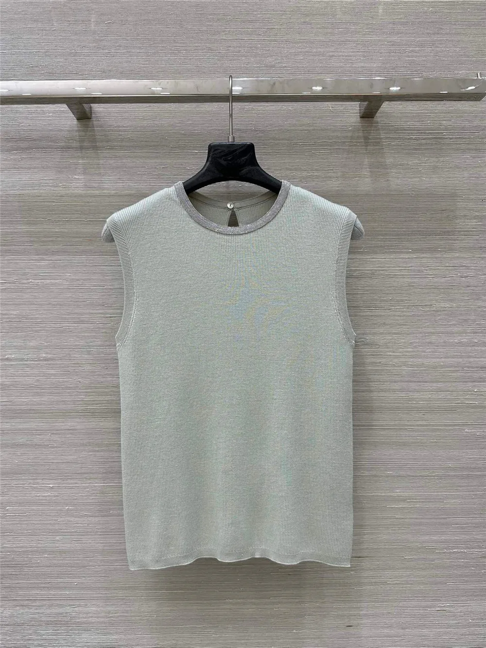 

2025 Women's Summer New Silk Wool Round Neck Sleeveless Vest+Elastic Waist Wide Leg Casual Pants Two-Piece Set For Women