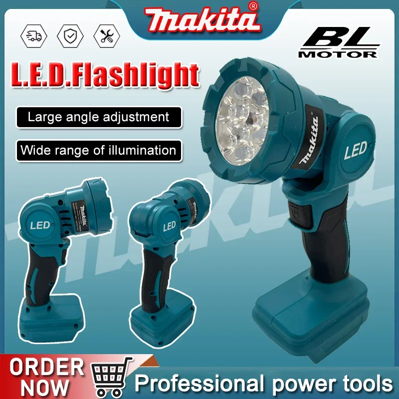 

Makita Cordless LED Work Light Rechargeable Flashlight 18V Battery Power Tools Indoor Outdoors Night Searchlight Tool