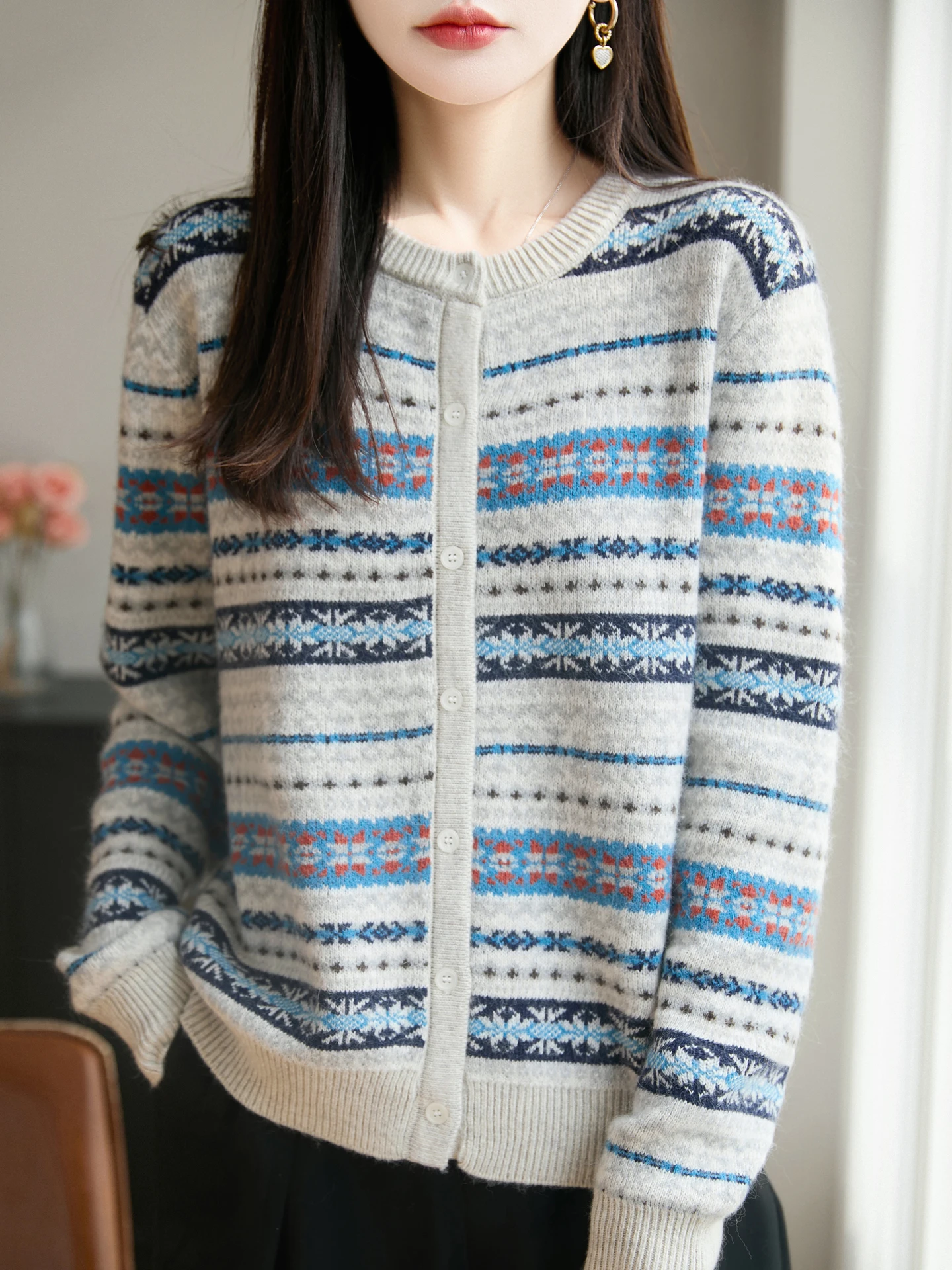 Neue Mode Herbst Winter Frau Pullover Elegante Weibliche Merino Wolle Strickwaren Retro Dicke Strickjacke Dame Langarm Kleidung Tops