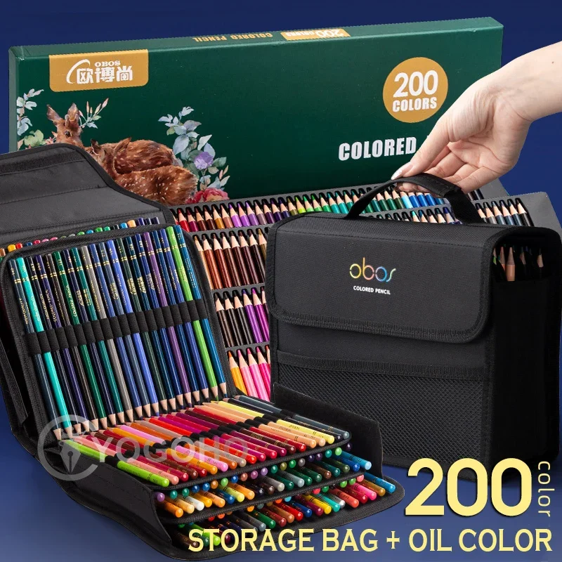 200/150/120/72/48/24 Colored Pencil with Storage Bag Professional Artist Painting Oil Color Pencils For Drawing School Supplies