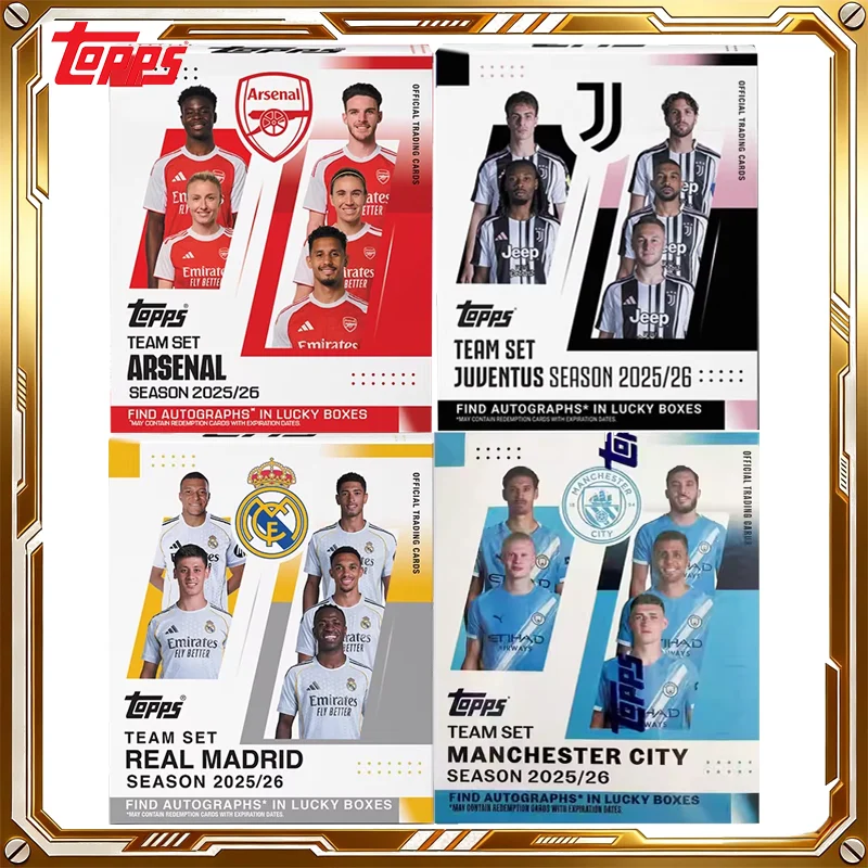 

Набор коллекционных карточек TOPPS 2025/26: Арсенал, Реал Мадрид. Загадочная коробка с футбольными и аниме-карточками. Игровые карточки для обмена. Подарки на День рождения и праздники для детей.