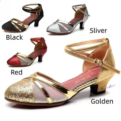 2023 New Lace Multiple Styles Latin Dance Shoes Woman Adult Soft Bottom Outdoor 3.5/5.5CM Heel Latin Salsa Dance Shoes