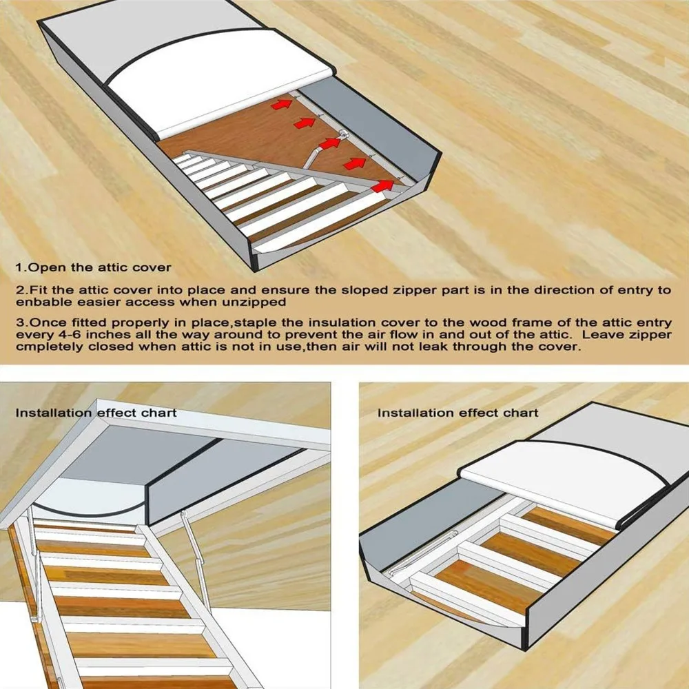 Aluminum Foil Attic Stair Cover Heat Insulation Four Seasons Universal Heat Preservation Cover Protective Dustproof