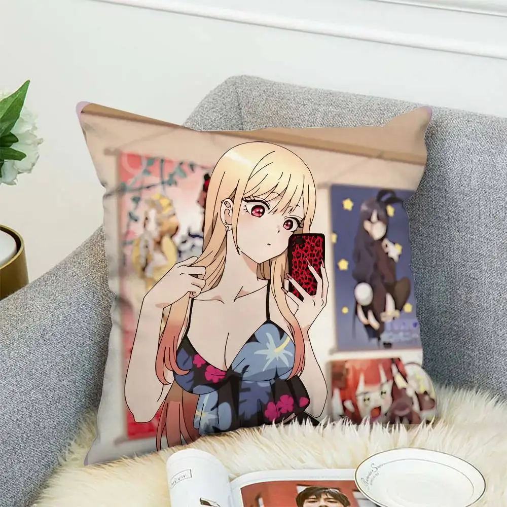 

Anime Kitagawa Marin Pillow Case Double-Sided Printing Cushion Cover 45x45 Decorative Cushions Sofa Home Decor Soft Pillowcase
