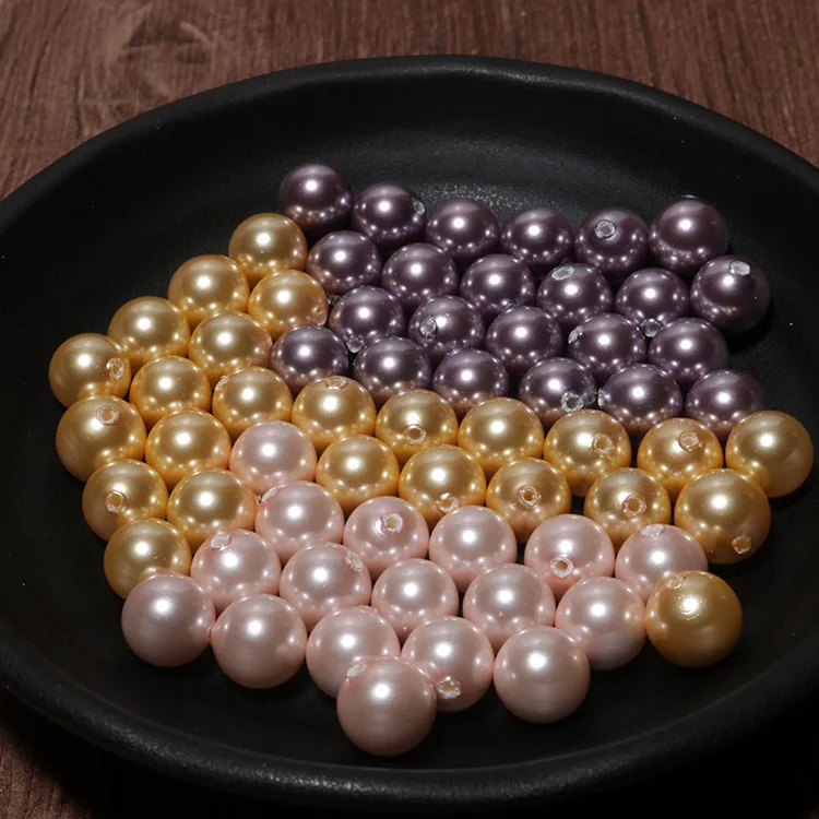 Multicolor Shell Pearl Beads Natural Round Loose Spacer Finding Beads For Jewelry Making Diy Half hole earring 6/8/10/12/14mm