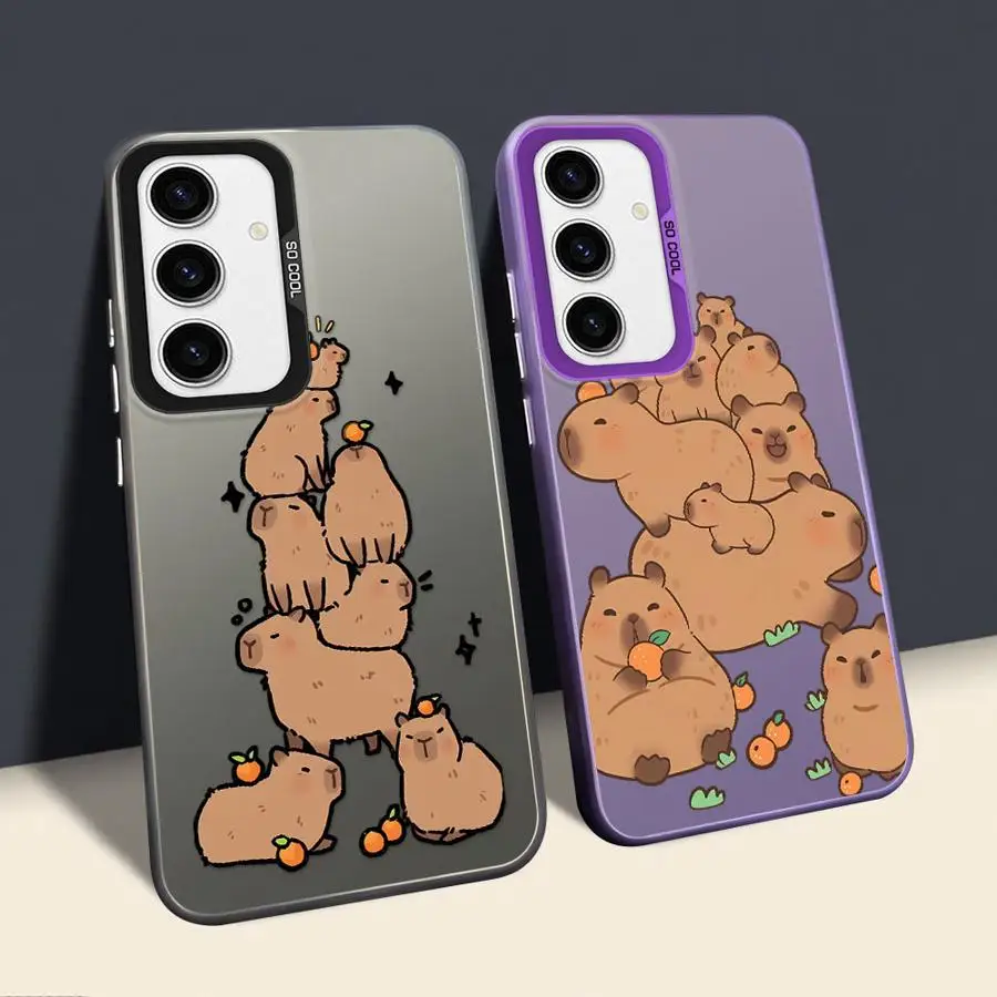 Capybara Cartoon Cute Phone Case for Samsung Galaxy A51 A56 A35 A26 A36 A71 A53 A52 A73 A72 A54 A55 Soft Cover