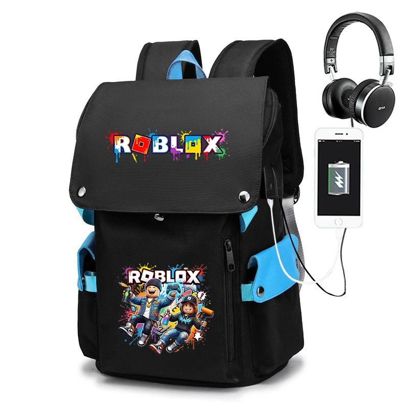 

Roblox Game Backpack for School Large Capacity Bookbag Waterproof Travel Daypack for Boys Girls Kids