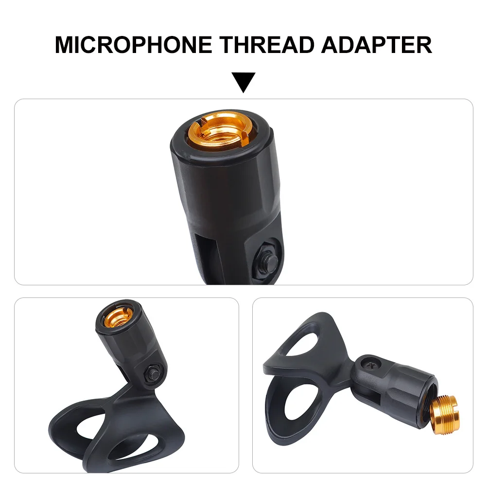 

2Pcs Microphone Clip Adapter Screw Stainless Steel Mic Stand Thread Converter Screw Lightweight Mic Clip Conversion for Brackets