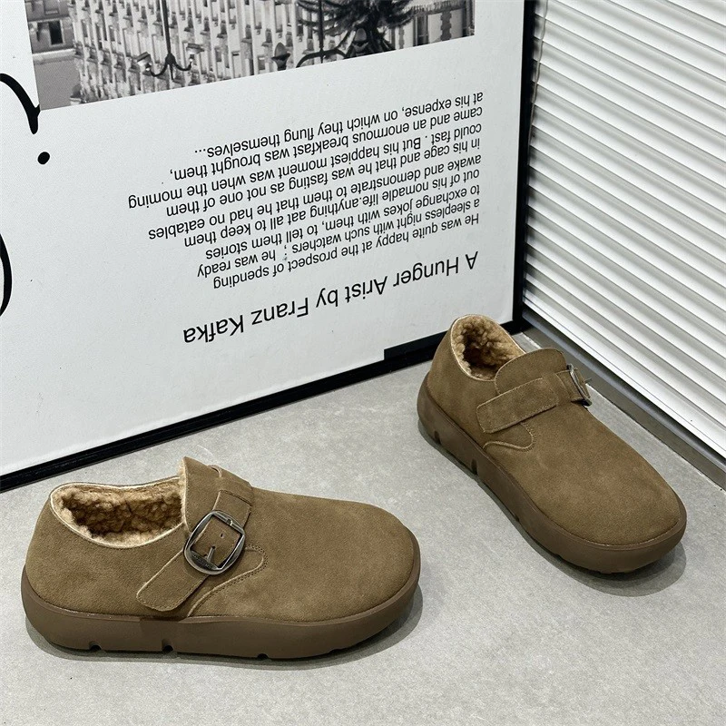 

Flats Platform Women Fur Shoes Casual Loafers Cotton Shoes Winter Sport Sneaker 2025 Fashion Running Walking Shoes Snow Botas