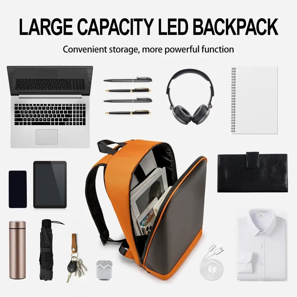 LED Backpack Full Color Screen Programmable Screen Waterproof Backpack Men And Women Travel Laptop Backpack DIY Fashion Backpack