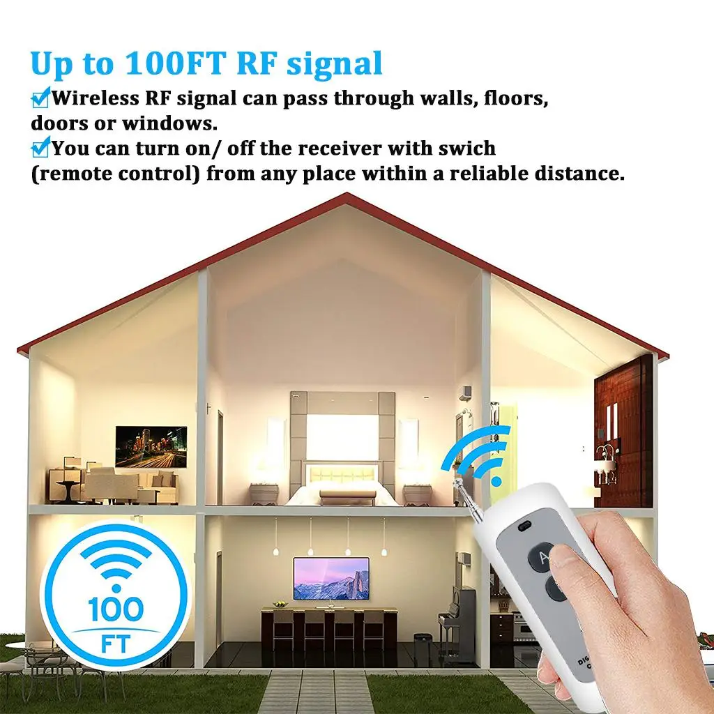 1000M 1 Channel 433MHz Universal High-power Wireless Digital Remote Control