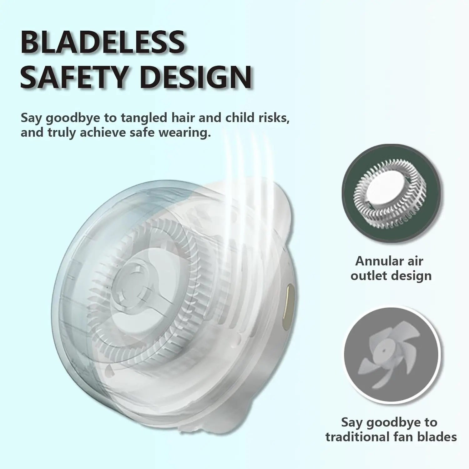 2026 New Upgrade Portable Silent Mini Bladeless Fan Clip, Waist Clip, Rechargeable Hands-Free Mini With 3 Wind Speeds, Silent