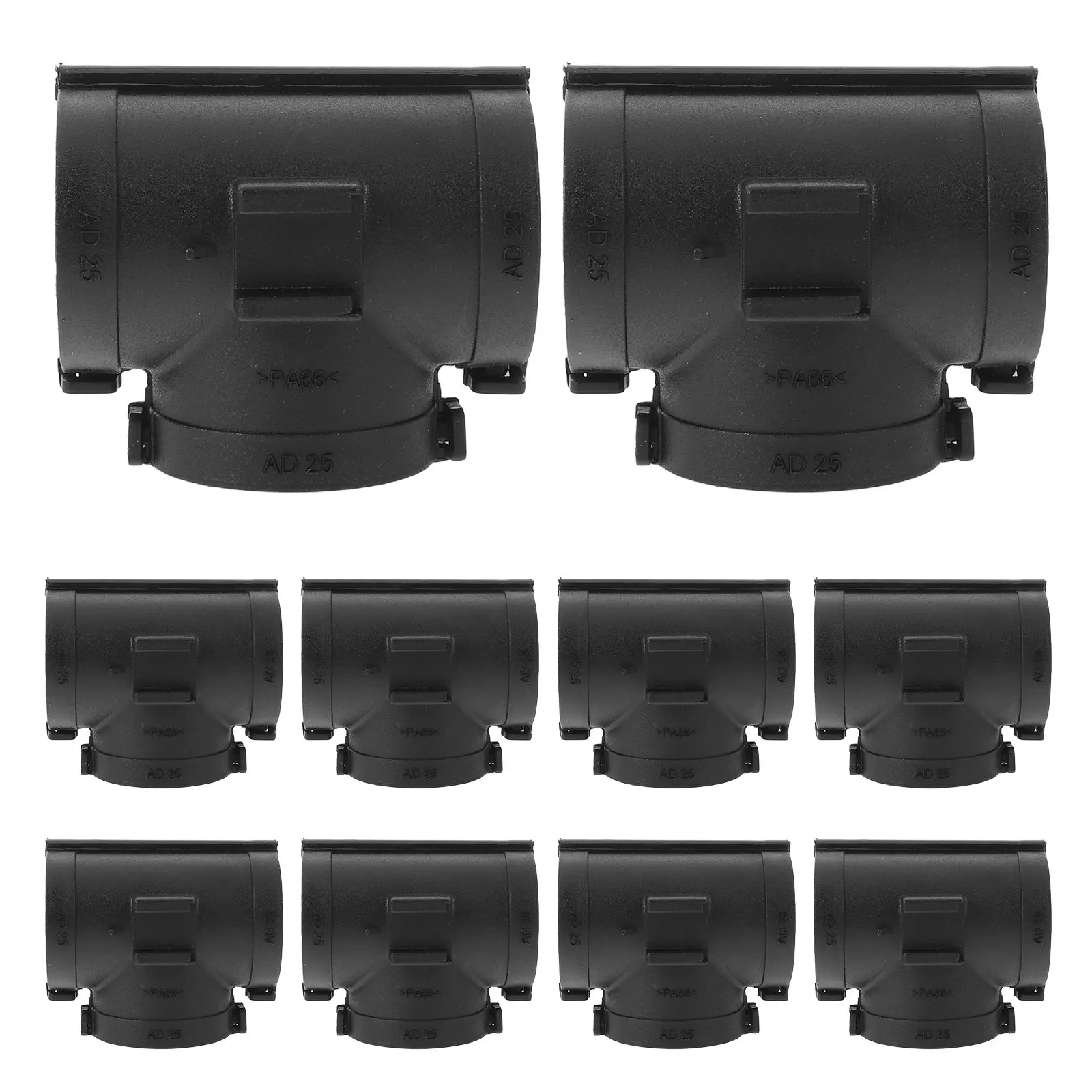 10 Pcs Cable Shunt Management Tee Fitting Protection Tube Corrugated Pipe Joint Nylon Conduit Connector for Automotive Wiring