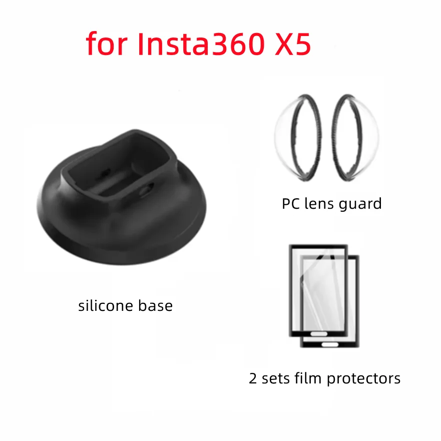 Zestaw akcesoriów do kamery Insta 360 X5: osłona obiektywu/silikonowa osłonka ochronna/ochraniacze ekranu/etui/adapter magnetyczny do szybkiego montażu — zdjęcie produktu 7