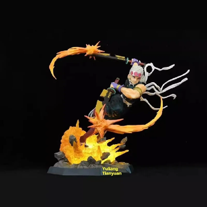 Figurine Demon Slayer Up Tengen Uzui, scène de combat Hashira, en boîte, modèle de décoration de bureau, jouet d'ornement, cadeau